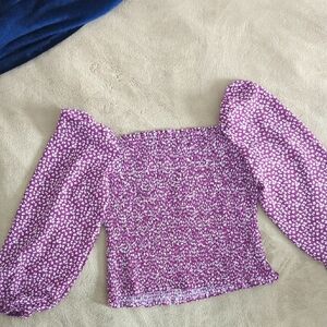Purple Floral Women's Top